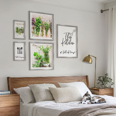 Parede galeria de quadros Ervas culinárias e cozinha