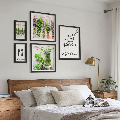 Parede galeria de quadros Ervas culinárias e cozinha