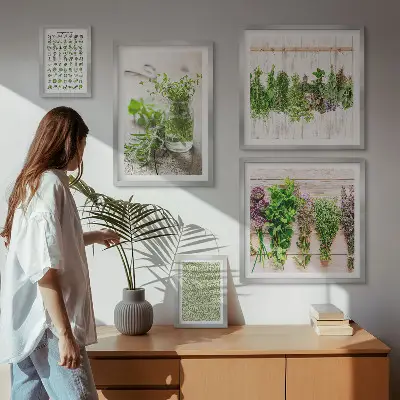 Galeria de quadros para parede com inspirações de decoração com ervas