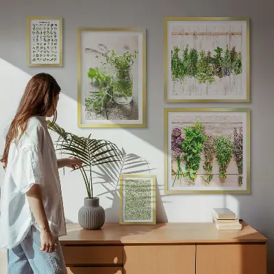 Galeria de quadros para parede com inspirações de decoração com ervas