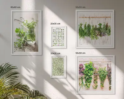 Galeria de quadros para parede com inspirações de decoração com ervas