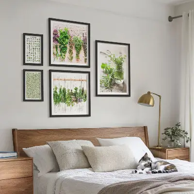 Galeria de quadros para parede com inspirações de decoração com ervas