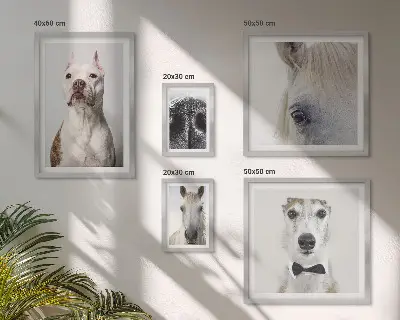 Parede galeria de quadros com retratos modernos de animais