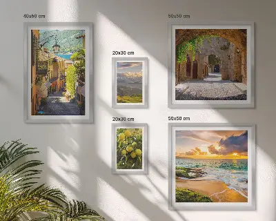 Conjunto de 5 quadros decorativos com tema de ruas e paisagens encantadoras