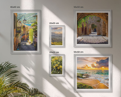 Conjunto de 5 quadros decorativos Ruas e paisagens encantadoras