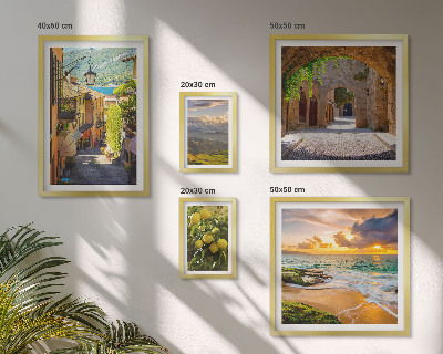 Conjunto de 5 quadros decorativos Ruas e paisagens encantadoras