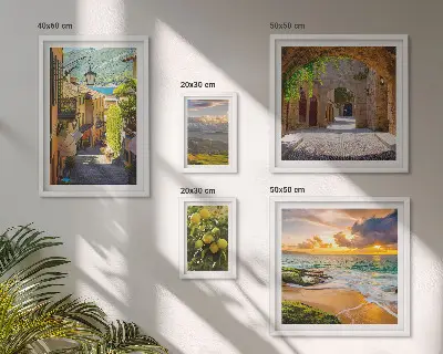 Conjunto de 5 quadros decorativos com tema de ruas e paisagens encantadoras