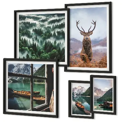 Galeria de quadros para parede com temas de natureza animais selvagens e montanhas