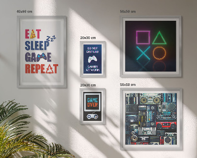 Conjunto de 5 quadros decorativos Decorações estilosas para gamers