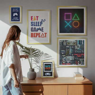 Conjunto de 5 quadros decorativos Decorações estilosas para gamers