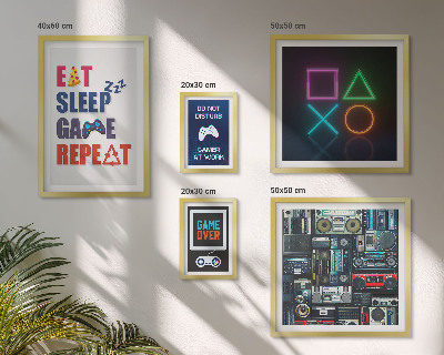 Conjunto de 5 quadros decorativos Decorações estilosas para gamers