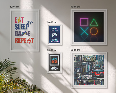 Conjunto de 5 quadros decorativos Decorações estilosas para gamers