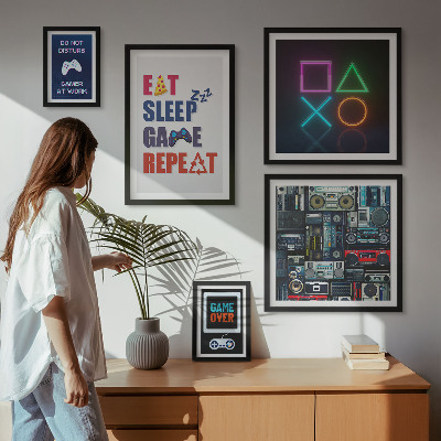 Conjunto de 5 quadros decorativos Decorações estilosas para gamers