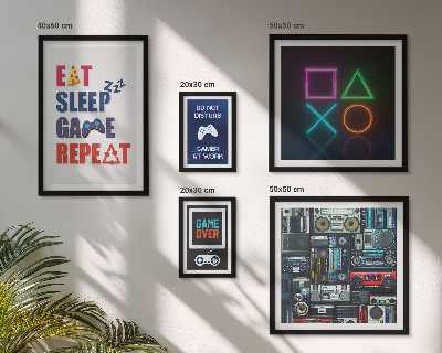 Conjunto de 5 quadros decorativos Decorações estilosas para gamers