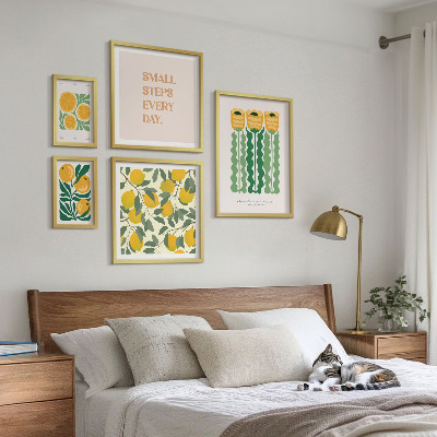 Galeria de parede Flores cítricas slogans positivos