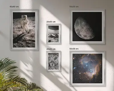 Conjunto de 5 quadros decorativos tema descobertas e segredos cósmicos
