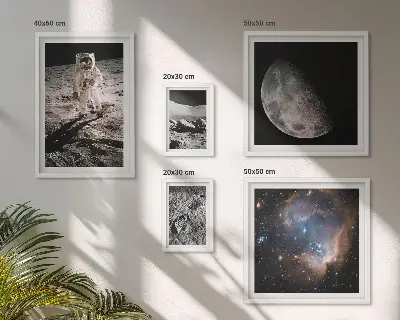 Conjunto de 5 quadros decorativos tema descobertas e segredos cósmicos