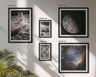 Conjunto de 5 quadros decorativos tema descobertas e segredos cósmicos
