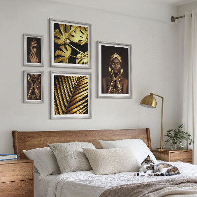 Galeria de parede Retratos de mulheres em meio à natureza, em estilo glamoroso.