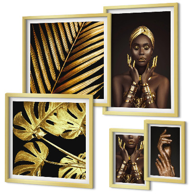 Galeria de parede Retratos de mulheres em meio à natureza, em estilo glamoroso.