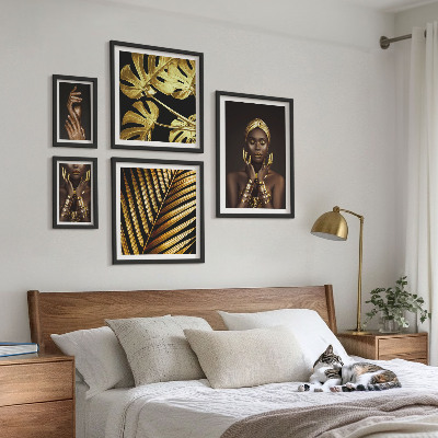 Galeria de parede Retratos de mulheres em meio à natureza, em estilo glamoroso.