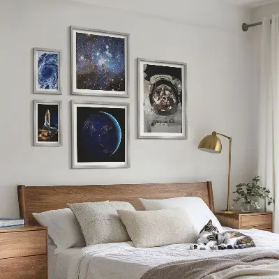 Quadros para parede galeria tema descobertas espaciais dos astronautas