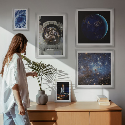 Parede galeria de quadros Descobertas espaciais dos astronautas