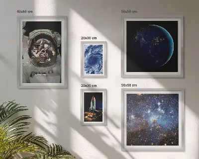 Quadros para parede galeria tema descobertas espaciais dos astronautas