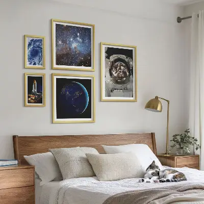 Quadros para parede galeria tema descobertas espaciais dos astronautas