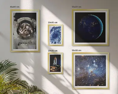 Quadros para parede galeria tema descobertas espaciais dos astronautas