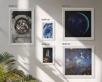 Quadros para parede galeria tema descobertas espaciais dos astronautas