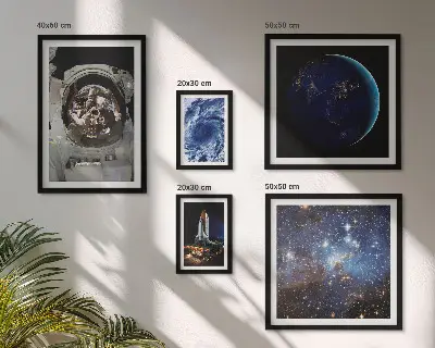 Quadros para parede galeria tema descobertas espaciais dos astronautas