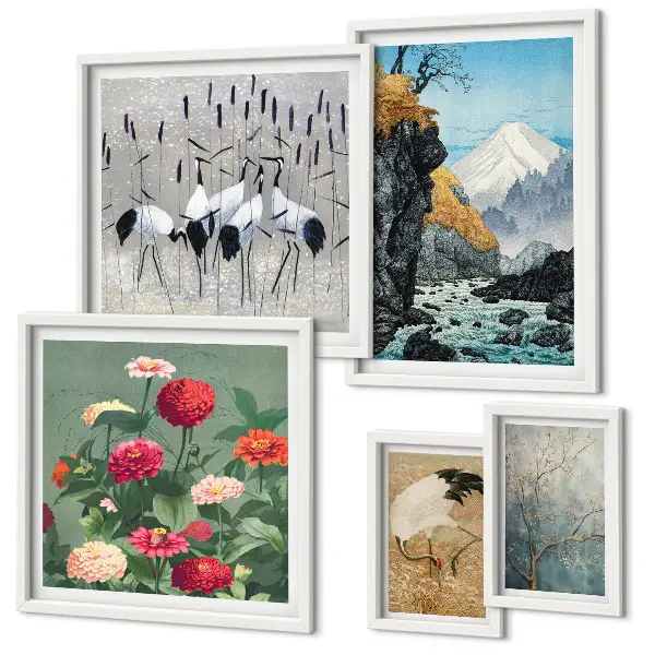 Galeria de parede paisagens de natureza com flores