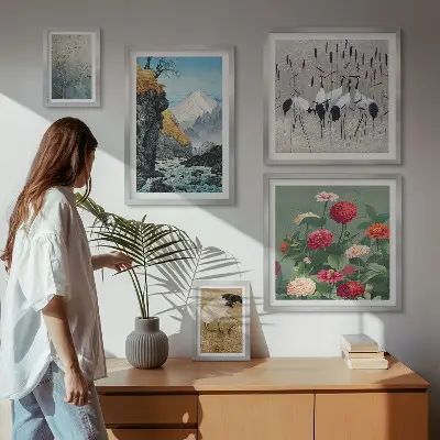 Galeria de parede paisagens de natureza com flores