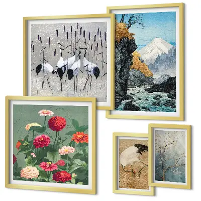 Galeria de parede paisagens de natureza com flores