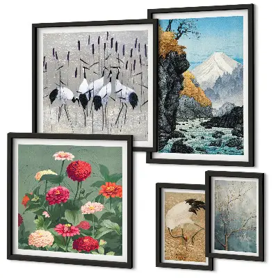 Galeria de parede paisagens de natureza com flores