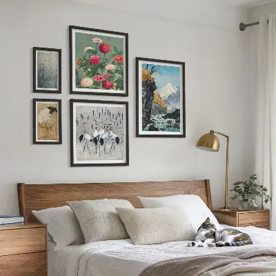 Galeria de parede paisagens de natureza com flores