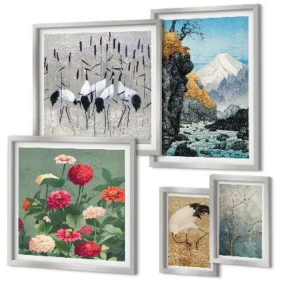 Galeria de parede paisagens de natureza com flores