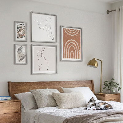 Conjunto de 5 quadros decorativos Figuras abstratas elegantes