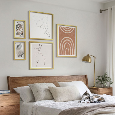 Conjunto de 5 quadros decorativos Figuras abstratas elegantes