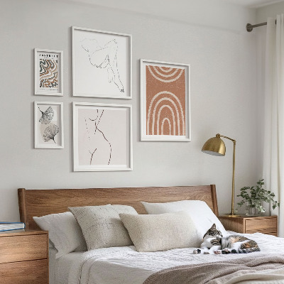 Conjunto de 5 quadros decorativos Figuras abstratas elegantes