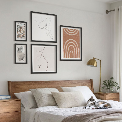 Conjunto de 5 quadros decorativos Figuras abstratas elegantes