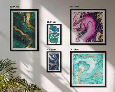 Galeria de parede Padrões abstratos em verde e roxo.