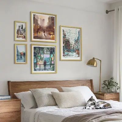 Galeria de quadros para parede com paisagens urbanas modernas