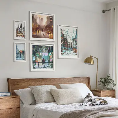Galeria de quadros para parede com paisagens urbanas modernas
