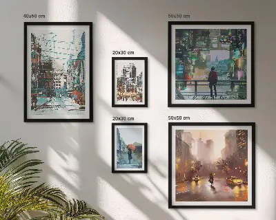 Galeria de quadros para parede com paisagens urbanas modernas