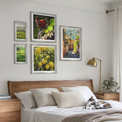 Conjunto de 5 quadros com moldura As paisagens encantadoras da Toscana