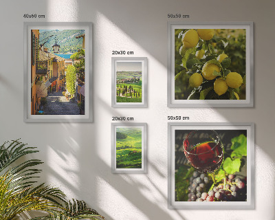 Conjunto de 5 quadros com moldura As paisagens encantadoras da Toscana