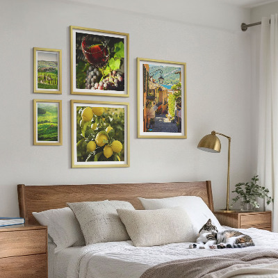 Conjunto de 5 quadros com moldura As paisagens encantadoras da Toscana