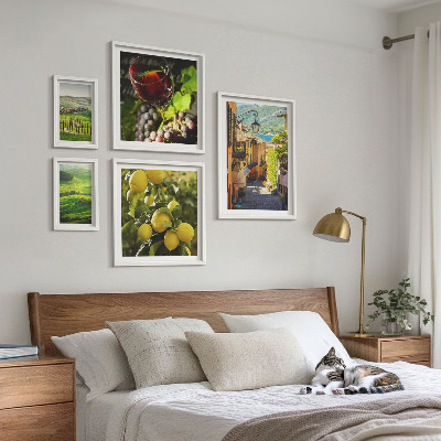 Conjunto de 5 quadros com moldura As paisagens encantadoras da Toscana
